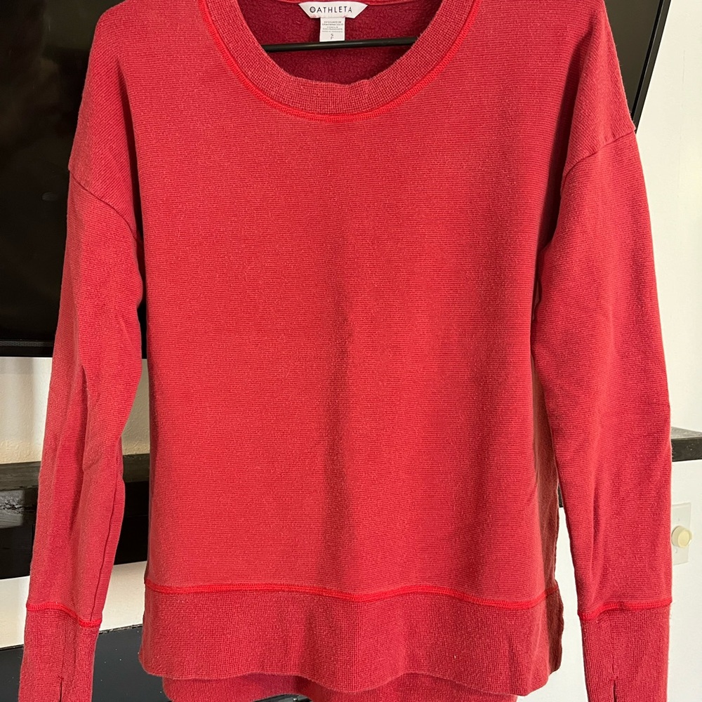 Athleta Red Long Sleeve Top
